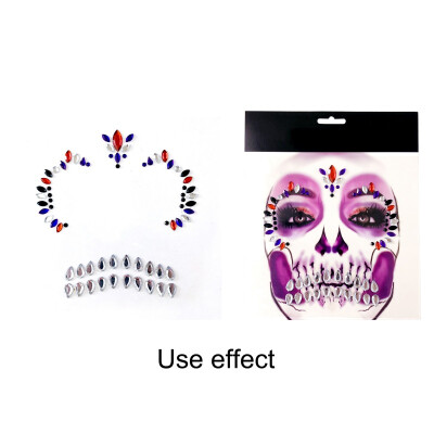 

Halloween Resin Jewelry Stickers Removable Face Gems Stickers Funny Tattoo Stickers For Festival Party Costume Decorations