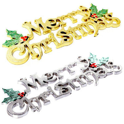 

Tailored 19cm Christmas Tree Decoration Shiny Merry Letter Card for Xmas Hanging Ornament