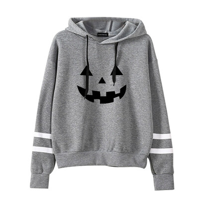

New Autumn And Winter Women Teen Girl Casual Halloween Hoodies Ghost Printed Hooded Sweatshirt Pullover Tops