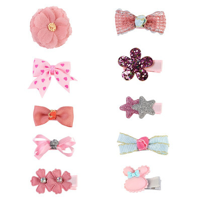 

10 PCS Baby Headdress Set Infant Girl Headband Baby Supplies Bow Knot Hairpin Hair Accessories Headwear Sets