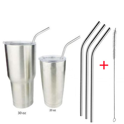 

Gobestart 4 Pcs Stainless Steel Metal Drinking Straw Reusable Straws 1 Cleaner Brush Kit
