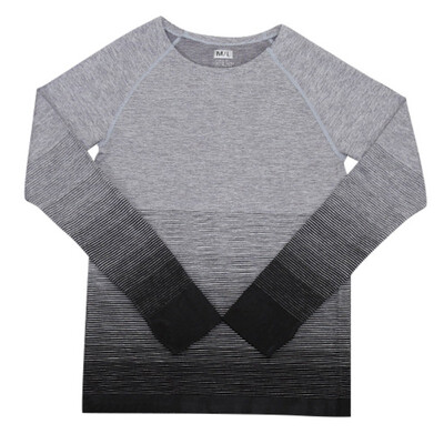 

2017 new winter sport Women gradient color long sleeve shirt elastic lady Yoga T-shirt