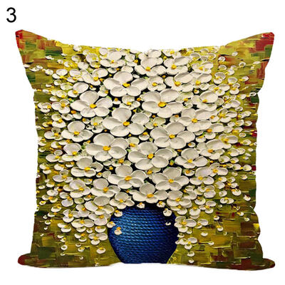 

Flower Plant Painted Throw Pillow Case Cushion Cover Sofa Bed Car Office Decor