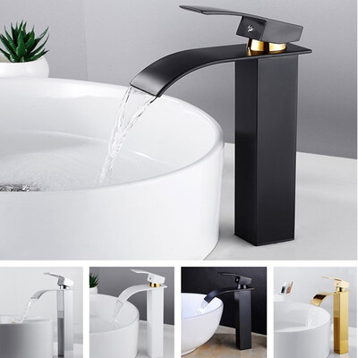 

The New Fashion Waterfall Bathroom Counter Top Basin Mixer Tap Taps Sink Tall Chrome faucet