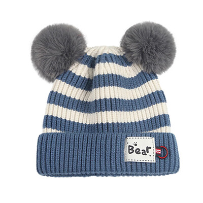 

2pcs Infant Baby Winter Striped Hat Scarf Set For Baby Girls Boys Children Hat Collar Suit Knit Hat Baby Warm Hat Scarf Set