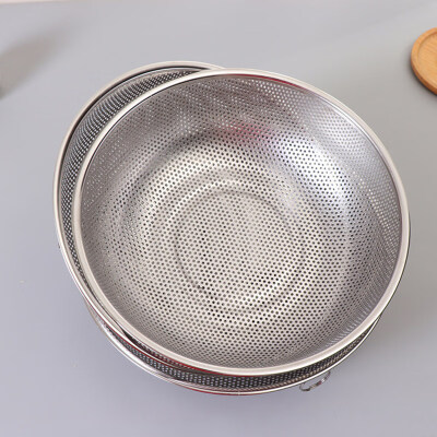 

Stainless Steel Mesh Net Rice Strainer Colander Basket with Rim Kitchen Supply