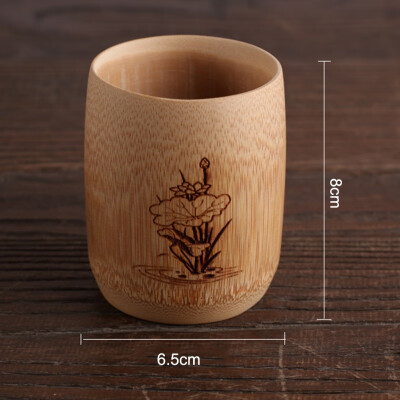 

Japan Teaism Engraving Tea Cup Natural Bamboo Joint Wine Tea Cup for Home Tea Table Decoration Tea Ceremony Lotus Magpie Cupss