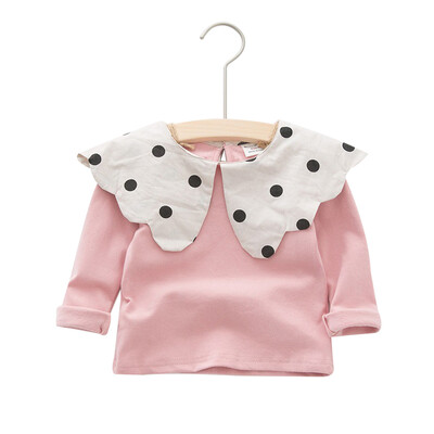 

2019 New 5 Colors Autumn Baby Girl Long Sleeve T-Shirts Kids Polka Dot Printed Tops Tees Casual Blouse