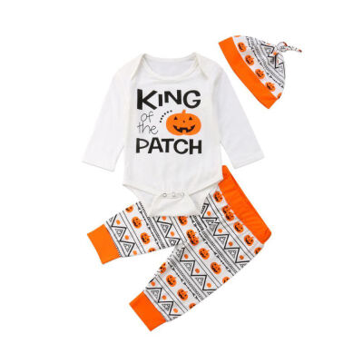 

3pcsSet For Kids Spring Autumn Casual Fashion Baby Letter Printing Romper And Trousers And Hat Kids Three-piece Outfit Set