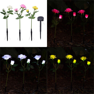 

Siaonvr 3 Pack Solar Garden Lights Outdoor Decorative Rose Flowers LED Lights