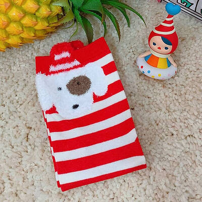 

Cartoon Christmas Santa Claus Elk Deer Sock Unisex Xmas Winter Cotton Socks