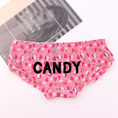 

Fashion Sexy Milk Silk Lady Low Waist Briefs Women Panties Print Breathable Underpants