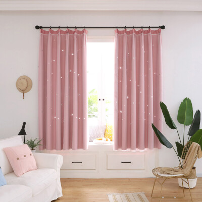 

Toponeto Starry Sky Sheer Curtain Tulle Window Treatment Voile Drape Valance Double-deck