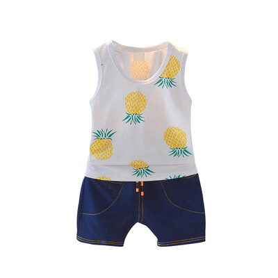 

Baby Kid Boy Clothes Summe Boy Clothing Set Pineapple Sleeveless VestDemin Shorts 2PCs Kids Boy Clothes Set