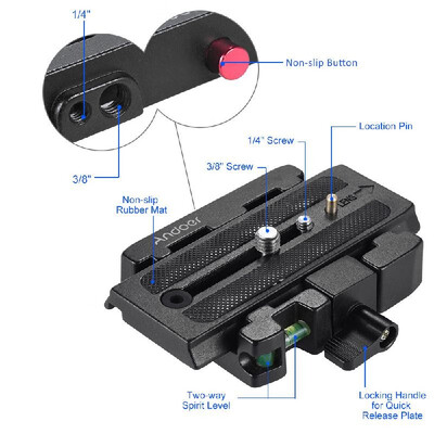 

Andoer Video Camera Tripod Quick Release Clamp Adapter with Quick Release Plate Compatible for Manfrotto 501 500AH 701HDV 503HDV Q