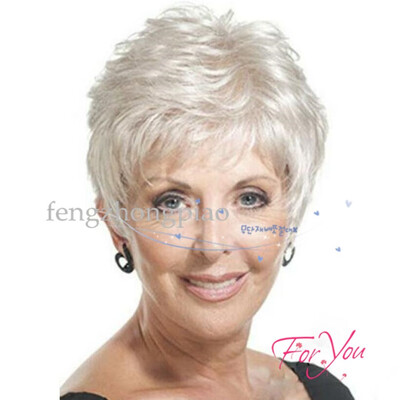 

Fashion Afro Wig Short White Straight Synthetic Wigs Natural Hair for Black Women  Lace Hairstyle In Stock
