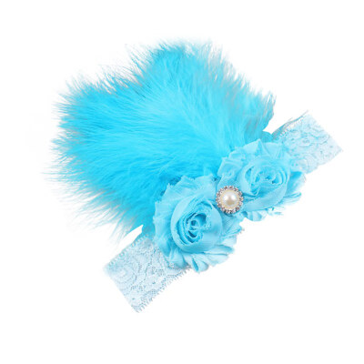 

Baby Cute Girls Feather With Pearl Design Headband Headwear Apparel Photography Prop Party Gift