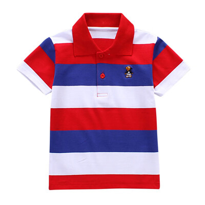 

Top Sales High Quality Summer Striped Short Sleeve Cotton T Shirt For 2- 6 T Children