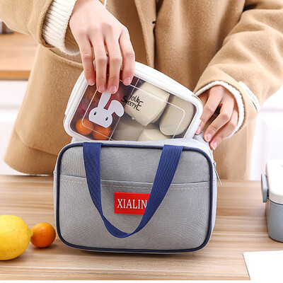 

〖Follure〗Portable Lunch Bag Tote Picnic Insulated Cooler Zipper Organizer Lunch Box