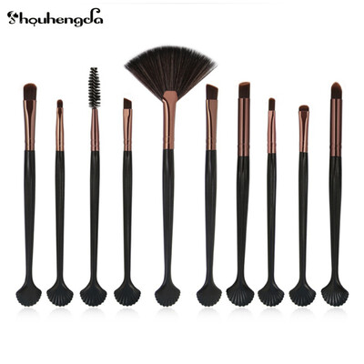 

SHOUHENGDA 10PCS Shell Eyes Makeup Foundation Blending Powder Eyeshadow Contour Concealer Blush Cosmetic Makeup Brushes
