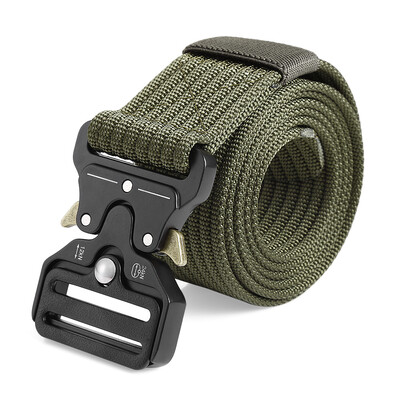 

Men Military Tactical Belt Webbing Waist Strap with Quick Release Buckle