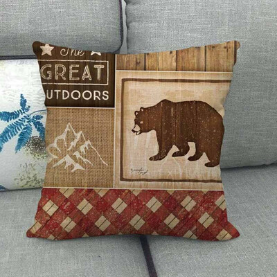 

New Christmas Decoration Pillowcase Plaid Animal Santa Claus Elk Bear Cotton Linen Pillow Cover Xmas Holiday Sofa Home Decor
