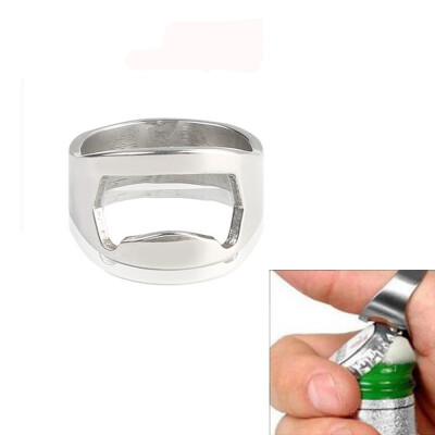 

JPGIF 1PCS Stainless Steel Finger Thumb Ring Bottle Open Opener Bar Beer Tool Gifts