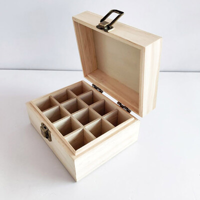 

12 Slots Essential Oil Aromas Wooden Box Storage Case Organizer Aromatherapy With Handle New