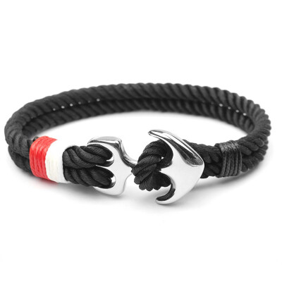 

High Quality Bracelets Men Charm Metal Nautical Survival Rope Chain Bracelet Male Wrap Bracelet