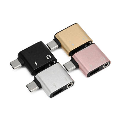 

USB Type-C To 35mm Audio Jack AUX Earphone two-way Straight Angle Converter Adapter Mobile Phone Music Accessories