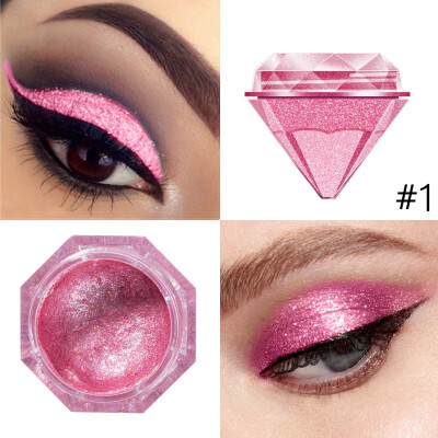 

LANGMANNI Charming Diamond Style 6 Colors Glitter Eyeshadow Make up Palette Shimmer Pigment White Purple Eye Shadow Powder