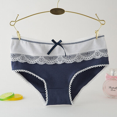 

Women Sexy Briefs Lace Cotton Panties Breathable Girls Underpants Ladies Lace Briefs
