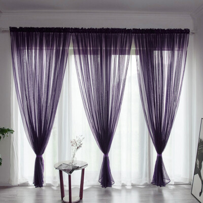 

Gobestart Leaves Sheer Curtain Tulle Window Treatment Voile Drape Valance 1 Panel Fabric