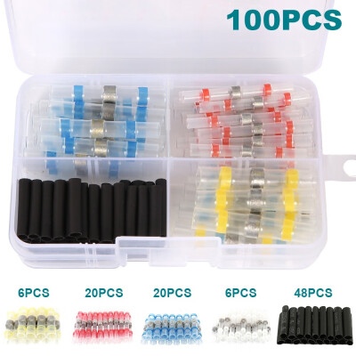 

Willstar 100Pcs Solder Seal Heat Shrink Sleeve Set with Storage Box Butt Wire Splice Terminal Connector