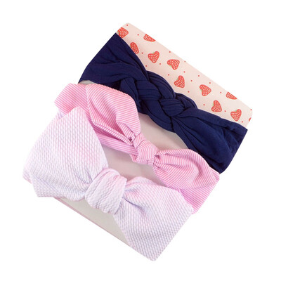 

3Pcs Toddler Girls Cute Headwears Infant Bowknot Print Design Hairband Headwear Hair Newborn All Seasons Accessories 0-6Y