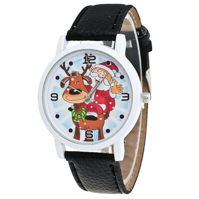 

Fashion Kids Adornment Christmas Ornaments Cartoon Pattern Band Simulate Quartz Watches Xmas Present For Children Decoration