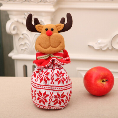 

Tailored Christmas Portable Candy Bag Cartoon Deer Pattern Apple pouch Snowman