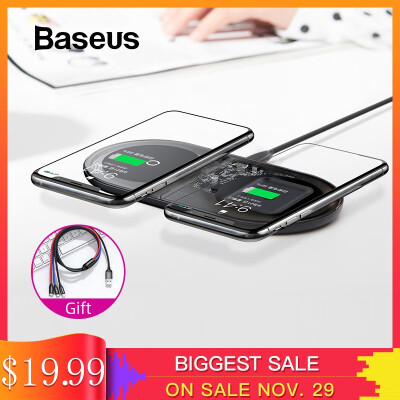 

Baseus thin 15W Max 2 in 1 Wireless Charger For Phones&Pods wireless charger for iPhone X Huawei Samsung OPPO ViVo