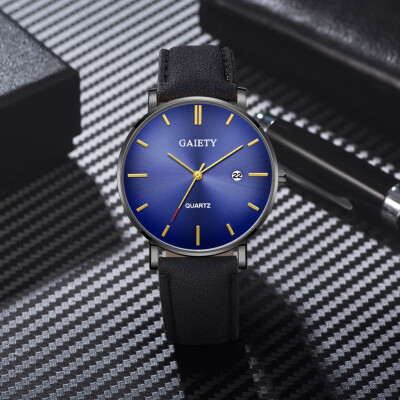 

〖Follure〗Fashion Simple Simple Casual Calendar Business Leather With Strap Mens Watch