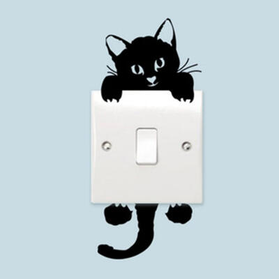 

DIY Funny Cute Cat Switch Stickers Wall Stickers Decal Home Decoration Bedroom Living Room Parlor Decoration Baby Nursery Room