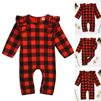 

Newborn Infant Baby Boys GirlsPlaid Romper Jumpsuit Bodysuit Outfits Clothes
