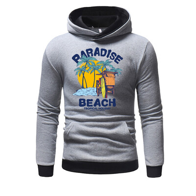 

Toponeto Mens Long Sleeve Hooded Solid Color Print Autumn Sweater Turtleneck Sweater