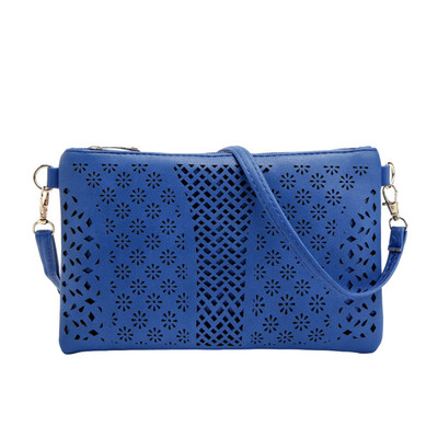 

Vintage Women Hollowed Crossbody Shoulder Bag Zip Faux Leather Envelope Pouch