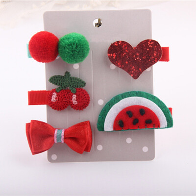 

5 Pcs Children Hair Accessories Lovely Headwear Set Cute Baby Girls Cartoon Hair Clip Hairpin