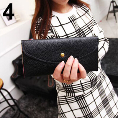 

Women Fashion Thin Purse Long Clutch Wallet Faux Leather Handbag Card Holder