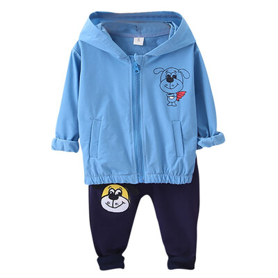 

Autumn Set Baby Boys Long Sleeve Cartoon Dog Pattern Hoodie Sweatshirt TopsPants Trouser Costume Set