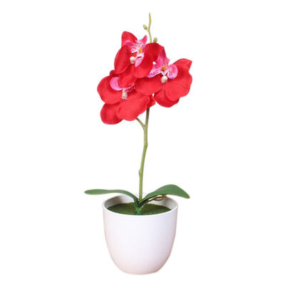 

1PCS Mini Phalaenopsis Potted Artificial Flower For Home Decoration Party Supplies