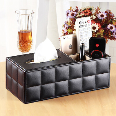 

Yapi Shi leather strip multi-purpose tissue box box carton napkins simple living room coffee table home remote control storage box paper pumping box gold embroidery