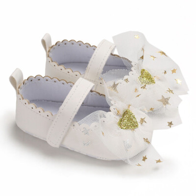 

Anti-slip Soft Sole Crib Shoes First Walkers Spring Soft Sole Non-Slip PU Princess Casual Shoes With Bowknot