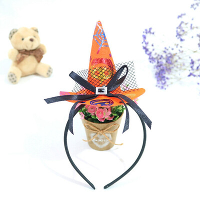 

Halloween Girls Headband Orange Witch Cosplay Headdress Kids Pumpkin Hair Hoop Clip For Kids Party Decor